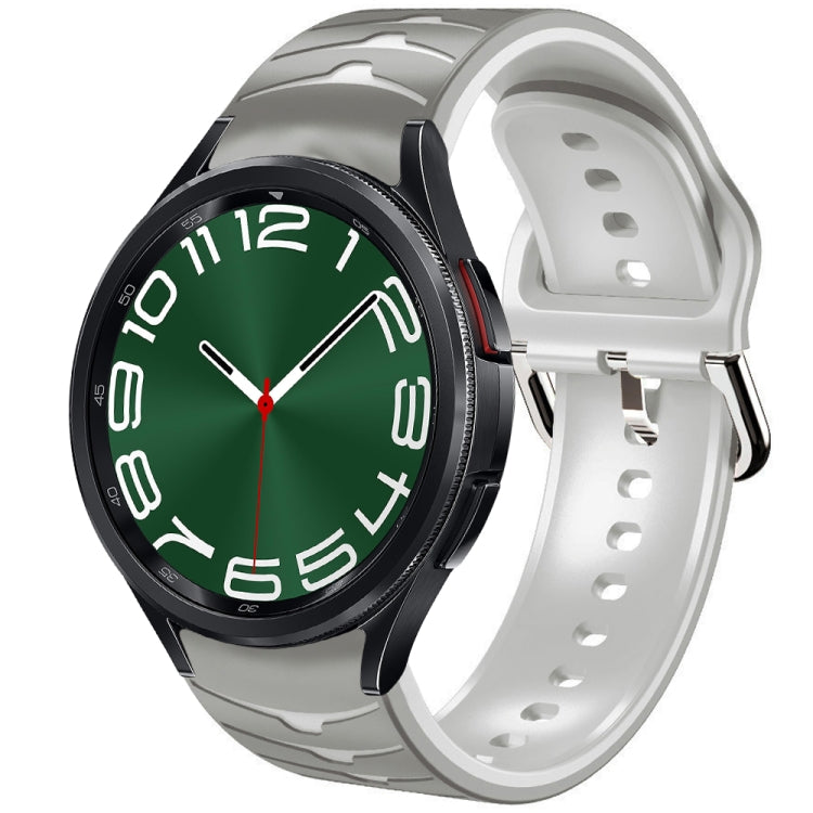 سوار ساعة سيليكون بنقشة منحنية، لساعات Samsung Galaxy Watch 6 Classic مقاس 47 مم، لساعات Samsung Galaxy Watch 6 مقاس 44 مم، لساعات Samsung Galaxy Watch 6 مقاس 40 مم
