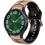 سوار ساعة سيليكون بنقشة منحنية، لساعات Samsung Galaxy Watch 6 Classic مقاس 47 مم، لساعات Samsung Galaxy Watch 6 مقاس 44 مم، لساعات Samsung Galaxy Watch 6 مقاس 40 مم