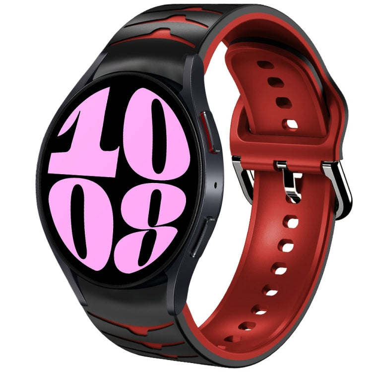 سوار ساعة سيليكون بنقشة منحنية، لساعات Samsung Galaxy Watch 6 Classic مقاس 47 مم، لساعات Samsung Galaxy Watch 6 مقاس 44 مم، لساعات Samsung Galaxy Watch 6 مقاس 40 مم