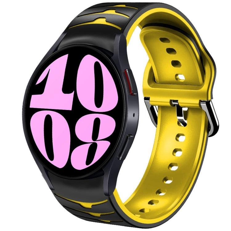 سوار ساعة سيليكون بنقشة منحنية، لساعات Samsung Galaxy Watch 6 Classic مقاس 47 مم، لساعات Samsung Galaxy Watch 6 مقاس 44 مم، لساعات Samsung Galaxy Watch 6 مقاس 40 مم