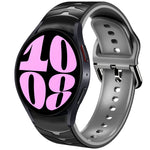 سوار ساعة سيليكون بنقشة منحنية، لساعات Samsung Galaxy Watch 6 Classic مقاس 47 مم، لساعات Samsung Galaxy Watch 6 مقاس 44 مم، لساعات Samsung Galaxy Watch 6 مقاس 40 مم