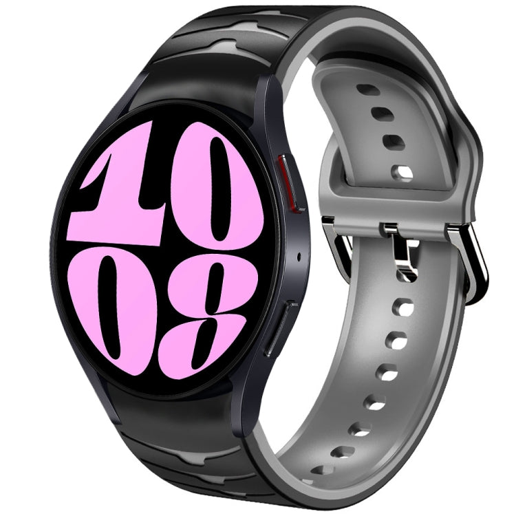 سوار ساعة سيليكون بنقشة منحنية، لساعات Samsung Galaxy Watch 6 Classic مقاس 47 مم، لساعات Samsung Galaxy Watch 6 مقاس 44 مم، لساعات Samsung Galaxy Watch 6 مقاس 40 مم