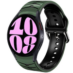 سوار ساعة سيليكون بنقشة منحنية، لساعات Samsung Galaxy Watch 6 Classic مقاس 47 مم، لساعات Samsung Galaxy Watch 6 مقاس 44 مم، لساعات Samsung Galaxy Watch 6 مقاس 40 مم