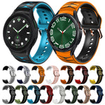سوار ساعة سيليكون بنقشة منحنية، لساعات Samsung Galaxy Watch 6 Classic مقاس 47 مم، لساعات Samsung Galaxy Watch 6 مقاس 44 مم، لساعات Samsung Galaxy Watch 6 مقاس 40 مم