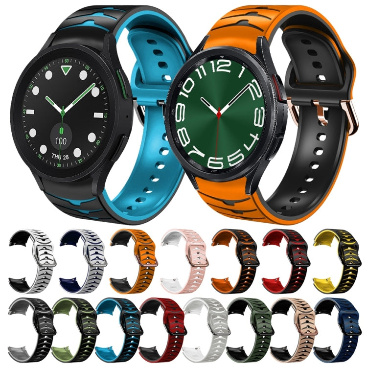 سوار ساعة سيليكون بنقشة منحنية، لساعات Samsung Galaxy Watch 6 Classic مقاس 47 مم، لساعات Samsung Galaxy Watch 6 مقاس 44 مم، لساعات Samsung Galaxy Watch 6 مقاس 40 مم