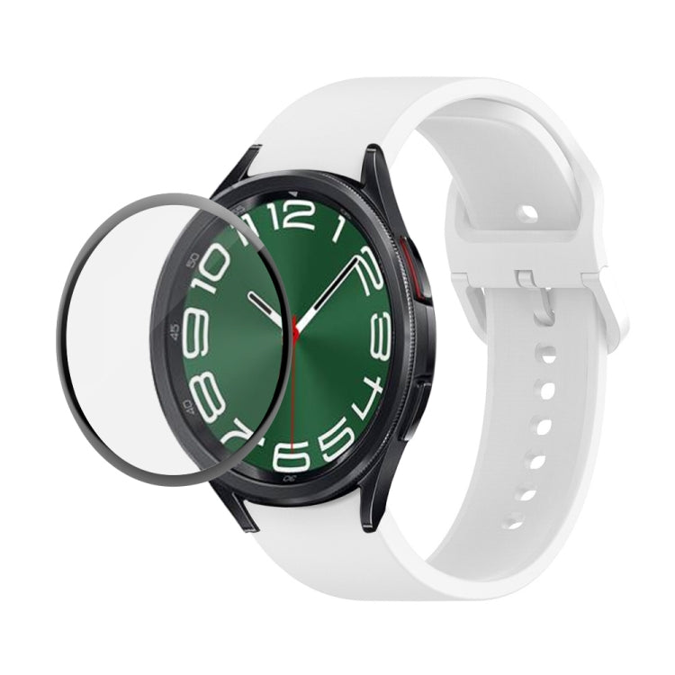JUNSUNMAY Silicone Adjustable Strap + Full Coverage PMMA Screen Protector Kit, For Samsung Galaxy Watch6 Classic 47mm, For Samsung Galaxy Watch6 44mm, For Samsung Galaxy Watch6 40mm