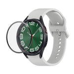 JUNSUNMAY Silicone Adjustable Strap + Full Coverage PMMA Screen Protector Kit, For Samsung Galaxy Watch6 Classic 47mm, For Samsung Galaxy Watch6 44mm, For Samsung Galaxy Watch6 40mm
