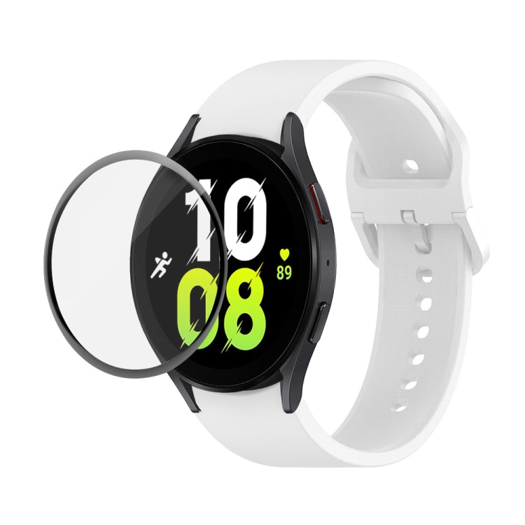 JUNSUNMAY Silicone Adjustable Strap + Full Coverage PMMA Screen Protector Kit, For Samsung Galaxy Watch6 Classic 43mm, For Samsung Galaxy Watch5 44mm, For Samsung Galaxy Watch5 Pro 45mm