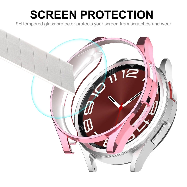ENKAY Hat-Prince Electroplated Soft TPU Case + 0.2mm 9H Glass Screen Protector, For Samsung Galaxy Watch6 Classic 47mm, For Samsung Galaxy Watch6 Classic 43mm