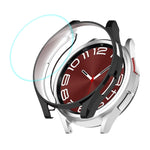 ENKAY Hat-Prince Electroplated Soft TPU Case + 0.2mm 9H Glass Screen Protector, For Samsung Galaxy Watch6 Classic 47mm, For Samsung Galaxy Watch6 Classic 43mm