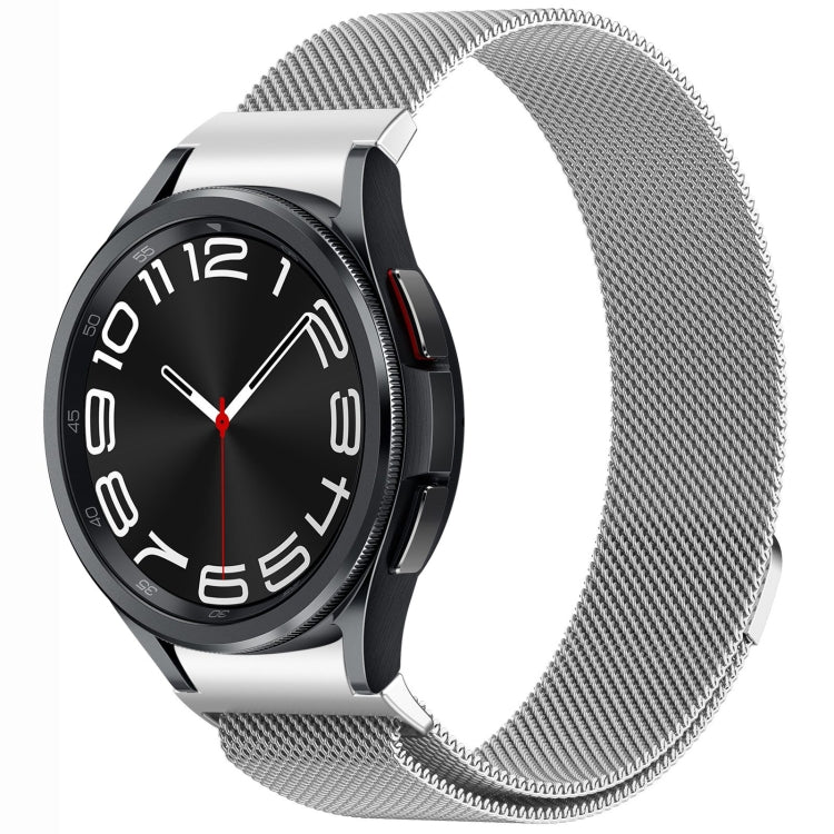 سوار ساعة معدني مغناطيسي بنمط زر ميلان، لساعات Samsung Galaxy Watch 6 Classic، وSamsung Galaxy Watch5 / 5 Pro، وSamsung Galaxy Watch4 / 4 Classic 46mm، وSamsung Galaxy Watch3 41mm