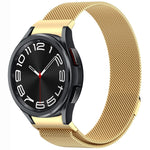 سوار ساعة معدني مغناطيسي بنمط زر ميلان، لساعات Samsung Galaxy Watch 6 Classic، وSamsung Galaxy Watch5 / 5 Pro، وSamsung Galaxy Watch4 / 4 Classic 46mm، وSamsung Galaxy Watch3 41mm
