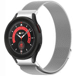 سوار ساعة معدني مغناطيسي بنمط زر ميلان، لساعات Samsung Galaxy Watch 6 Classic، وSamsung Galaxy Watch5 / 5 Pro، وSamsung Galaxy Watch4 / 4 Classic 46mm، وSamsung Galaxy Watch3 41mm