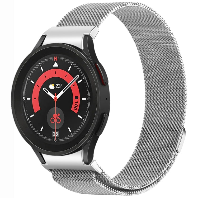 سوار ساعة معدني مغناطيسي بنمط زر ميلان، لساعات Samsung Galaxy Watch 6 Classic، وSamsung Galaxy Watch5 / 5 Pro، وSamsung Galaxy Watch4 / 4 Classic 46mm، وSamsung Galaxy Watch3 41mm