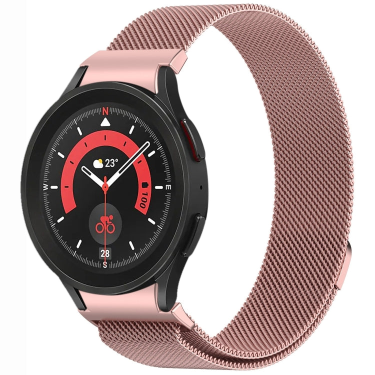 سوار ساعة معدني مغناطيسي بنمط زر ميلان، لساعات Samsung Galaxy Watch 6 Classic، وSamsung Galaxy Watch5 / 5 Pro، وSamsung Galaxy Watch4 / 4 Classic 46mm، وSamsung Galaxy Watch3 41mm