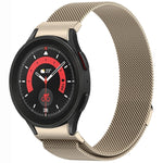 سوار ساعة معدني مغناطيسي بنمط زر ميلان، لساعات Samsung Galaxy Watch 6 Classic، وSamsung Galaxy Watch5 / 5 Pro، وSamsung Galaxy Watch4 / 4 Classic 46mm، وSamsung Galaxy Watch3 41mm