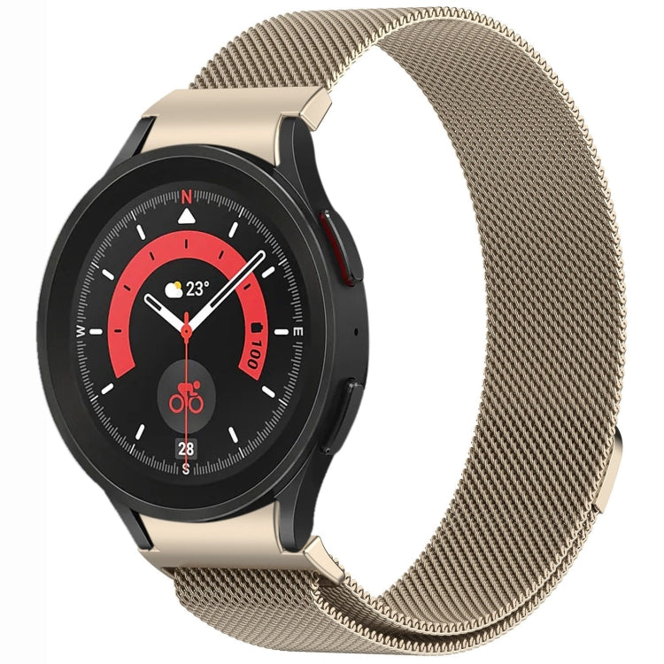 سوار ساعة معدني مغناطيسي بنمط زر ميلان، لساعات Samsung Galaxy Watch 6 Classic، وSamsung Galaxy Watch5 / 5 Pro، وSamsung Galaxy Watch4 / 4 Classic 46mm، وSamsung Galaxy Watch3 41mm