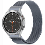 سوار ساعة معدني مغناطيسي بنمط زر ميلان، لساعات Samsung Galaxy Watch 6 Classic، وSamsung Galaxy Watch5 / 5 Pro، وSamsung Galaxy Watch4 / 4 Classic 46mm، وSamsung Galaxy Watch3 41mm