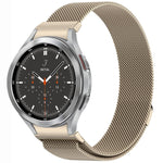 سوار ساعة معدني مغناطيسي بنمط زر ميلان، لساعات Samsung Galaxy Watch 6 Classic، وSamsung Galaxy Watch5 / 5 Pro، وSamsung Galaxy Watch4 / 4 Classic 46mm، وSamsung Galaxy Watch3 41mm