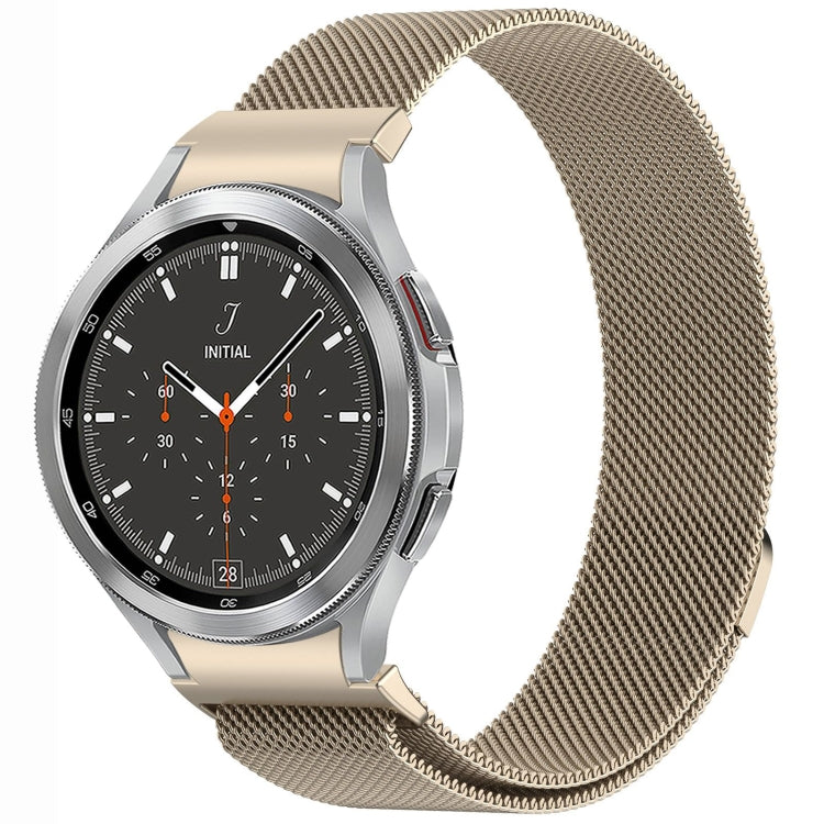 سوار ساعة معدني مغناطيسي بنمط زر ميلان، لساعات Samsung Galaxy Watch 6 Classic، وSamsung Galaxy Watch5 / 5 Pro، وSamsung Galaxy Watch4 / 4 Classic 46mm، وSamsung Galaxy Watch3 41mm