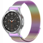 سوار ساعة معدني مغناطيسي بنمط زر ميلان، لساعات Samsung Galaxy Watch 6 Classic، وSamsung Galaxy Watch5 / 5 Pro، وSamsung Galaxy Watch4 / 4 Classic 46mm، وSamsung Galaxy Watch3 41mm