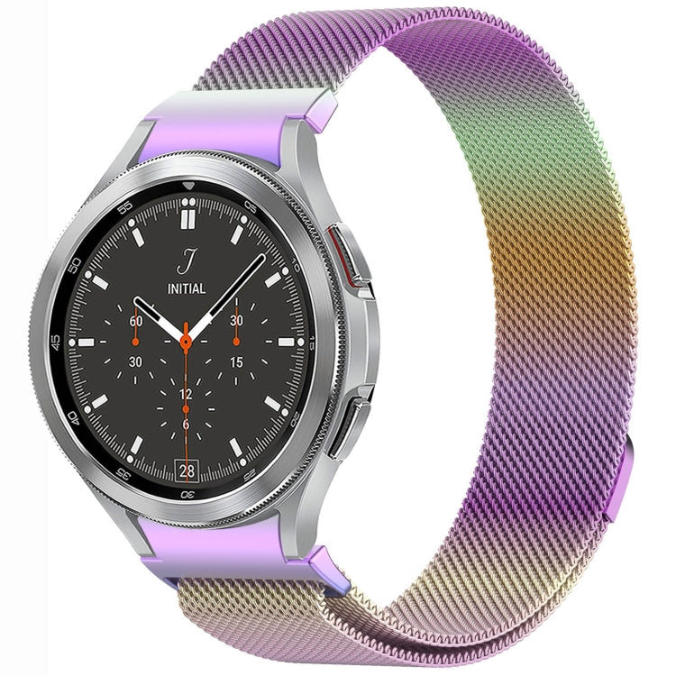 سوار ساعة معدني مغناطيسي بنمط زر ميلان، لساعات Samsung Galaxy Watch 6 Classic، وSamsung Galaxy Watch5 / 5 Pro، وSamsung Galaxy Watch4 / 4 Classic 46mm، وSamsung Galaxy Watch3 41mm