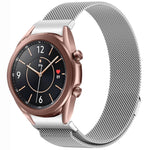 سوار ساعة معدني مغناطيسي بنمط زر ميلان، لساعات Samsung Galaxy Watch 6 Classic، وSamsung Galaxy Watch5 / 5 Pro، وSamsung Galaxy Watch4 / 4 Classic 46mm، وSamsung Galaxy Watch3 41mm