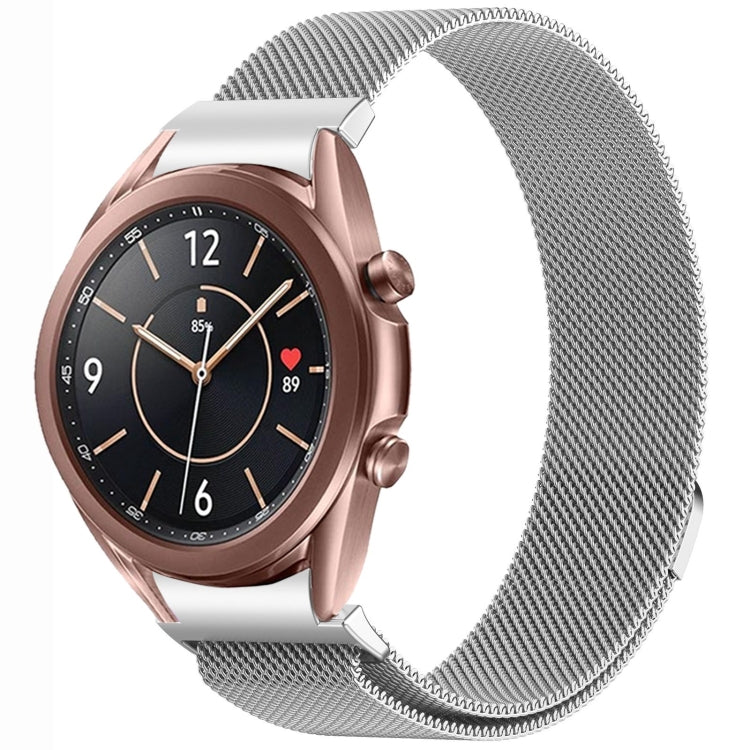 سوار ساعة معدني مغناطيسي بنمط زر ميلان، لساعات Samsung Galaxy Watch 6 Classic، وSamsung Galaxy Watch5 / 5 Pro، وSamsung Galaxy Watch4 / 4 Classic 46mm، وSamsung Galaxy Watch3 41mm