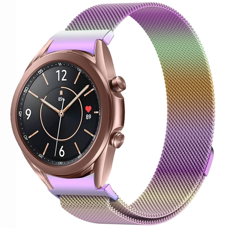 سوار ساعة معدني مغناطيسي بنمط زر ميلان، لساعات Samsung Galaxy Watch 6 Classic، وSamsung Galaxy Watch5 / 5 Pro، وSamsung Galaxy Watch4 / 4 Classic 46mm، وSamsung Galaxy Watch3 41mm