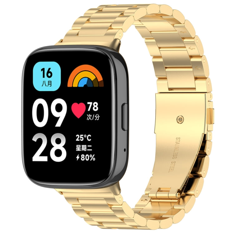 Three Bead Stainless Steel Metal Watch Band, For Redmi Watch 3 Active, For Redmi Watch 3 Lite