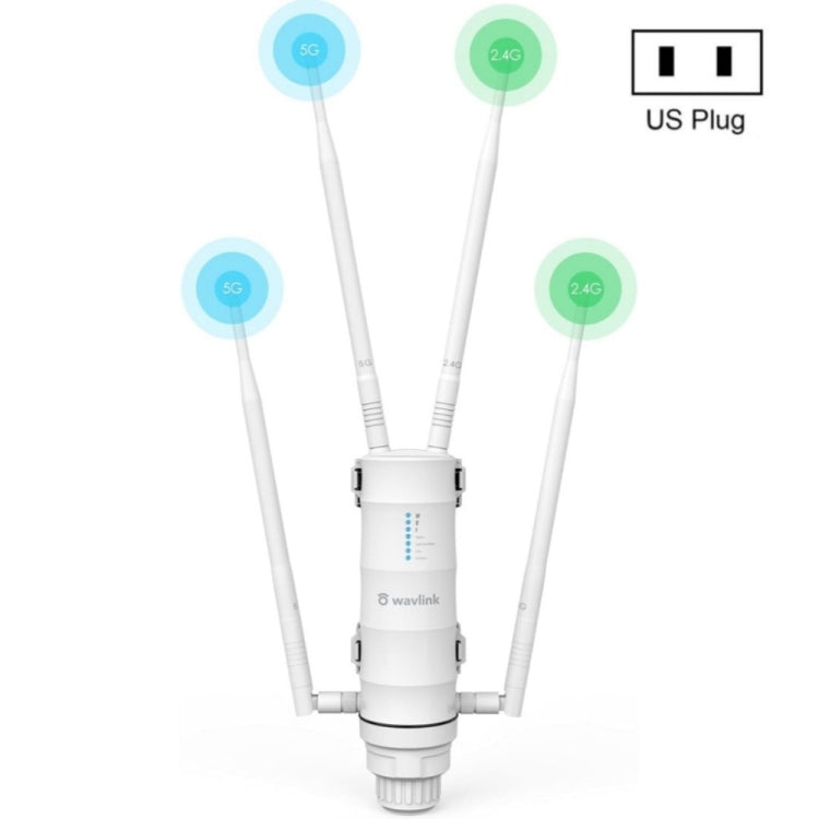 راوتر واي فاي مقاوم للطقس WAVLINK WN572HP3 AC1200 ثنائي النطاق مكرر واي فاي خارجي، قابس أمريكي، قابس أوروبي، قابس بريطاني، قابس أسترالي