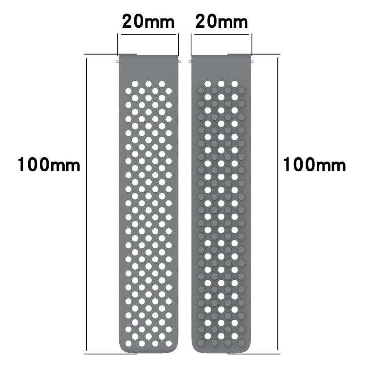 20mm Holes Breathable 3D Dots Silicone Watch Band, For Samsung Galaxy Watch 6 Classic 47mm, For Samsung Galaxy Watch 6 44mm, For Samsung Galaxy Watch 6 40mm