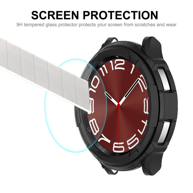 ENKAY Hat-Prince 2 in 1 TPU Armor Watch Case + 0.2mm 9H Tempered Glass Screen Protector, For Samsung Galaxy Watch6 Classic 47mm, For Samsung Galaxy Watch6 Classic 43mm