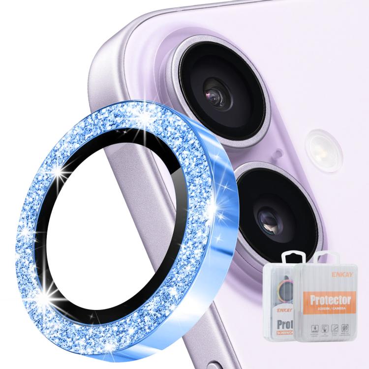 فيلم زجاج مقسى من سبائك الألمنيوم لعدسة الكاميرا الخلفية مع بريق ENKAY Hat-Prince، لهواتف iPhone 17 Pro / 17 Pro Max، iPhone 17، iPhone Air، iPhone 15 Pro / 15 Pro Max، iPhone 15 / 15 Plus