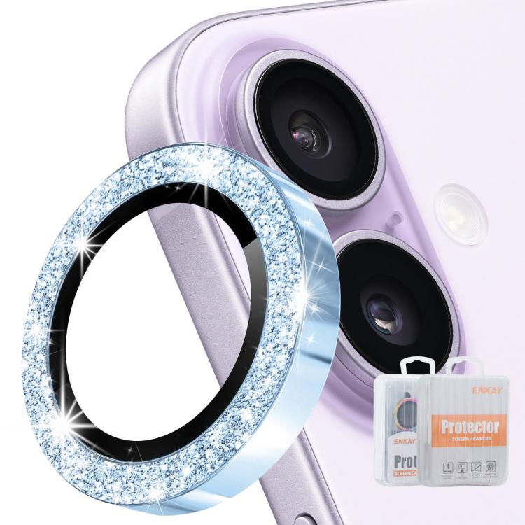 فيلم زجاج مقسى من سبائك الألمنيوم لعدسة الكاميرا الخلفية مع بريق ENKAY Hat-Prince، لهواتف iPhone 17 Pro / 17 Pro Max، iPhone 17، iPhone Air، iPhone 15 Pro / 15 Pro Max، iPhone 15 / 15 Plus
