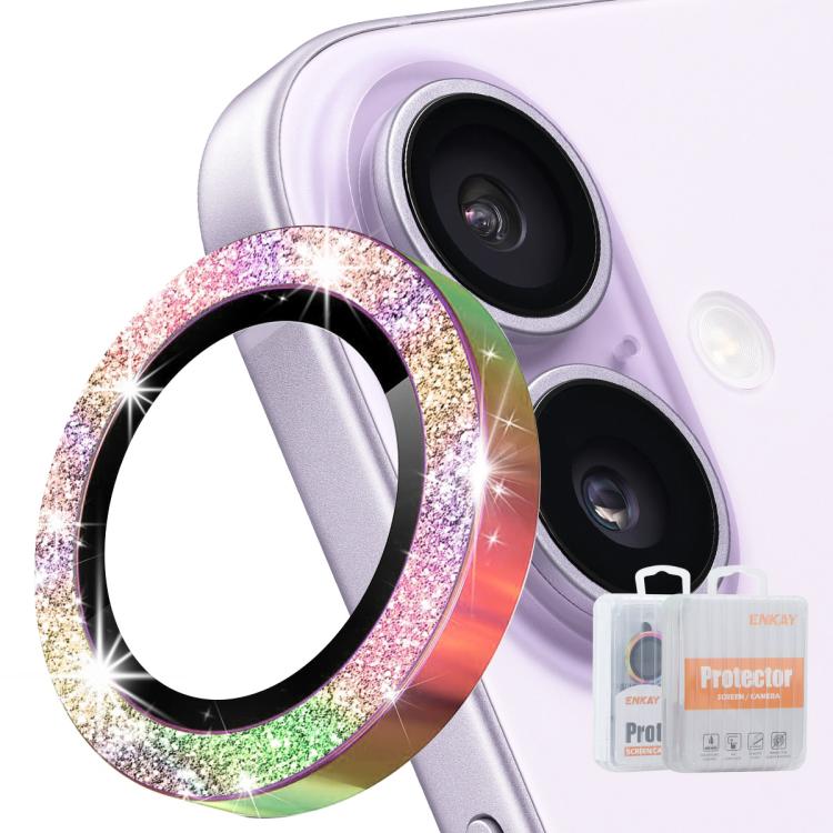 فيلم زجاج مقسى من سبائك الألمنيوم لعدسة الكاميرا الخلفية مع بريق ENKAY Hat-Prince، لهواتف iPhone 17 Pro / 17 Pro Max، iPhone 17، iPhone Air، iPhone 15 Pro / 15 Pro Max، iPhone 15 / 15 Plus