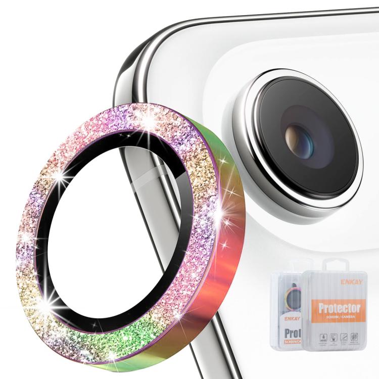 فيلم زجاج مقسى من سبائك الألمنيوم لعدسة الكاميرا الخلفية مع بريق ENKAY Hat-Prince، لهواتف iPhone 17 Pro / 17 Pro Max، iPhone 17، iPhone Air، iPhone 15 Pro / 15 Pro Max، iPhone 15 / 15 Plus