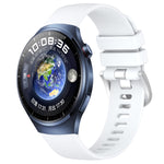 Liquid Glossy Silver Buckle Silicone Watch Band, For Huawei Watch GT4 46mm 22mm, For Huawei Watch GT4 41mm 18mm, For Huawei Watch 4 Pro 22mm, For Huawei Watch 4 22mm