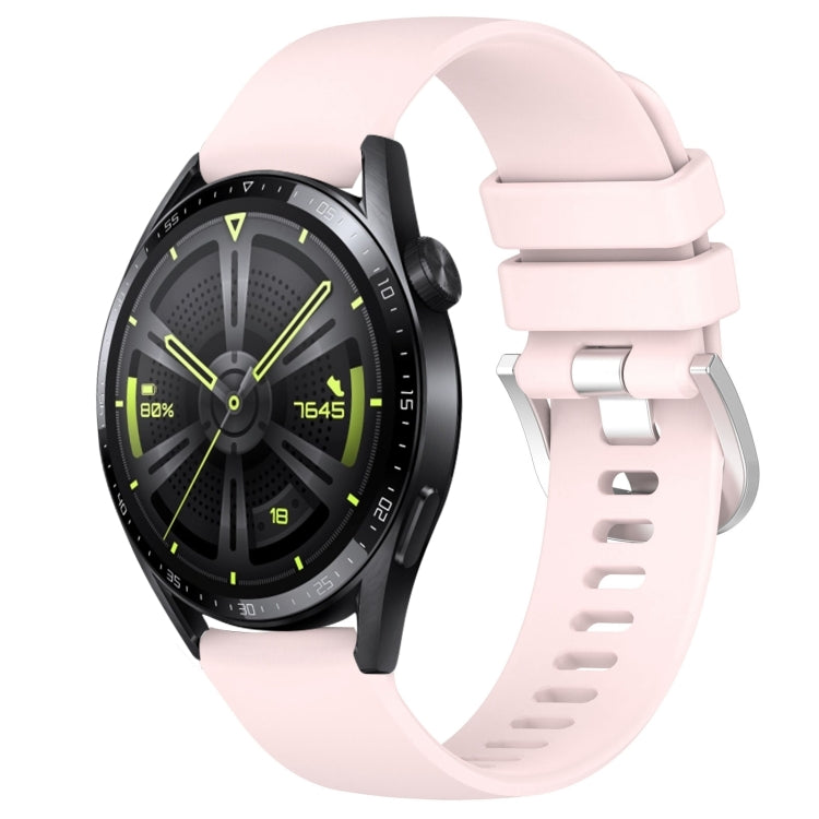 Liquid Glossy Silver Buckle Silicone Watch Band, For Huawei Watch GT3 SE 22mm, For Huawei Watch GT3 Pro 46mm 22mm, For Huawei Watch GT3 Pro 43mm 20mm, For Huawei Watch GT3 46mm 22mm