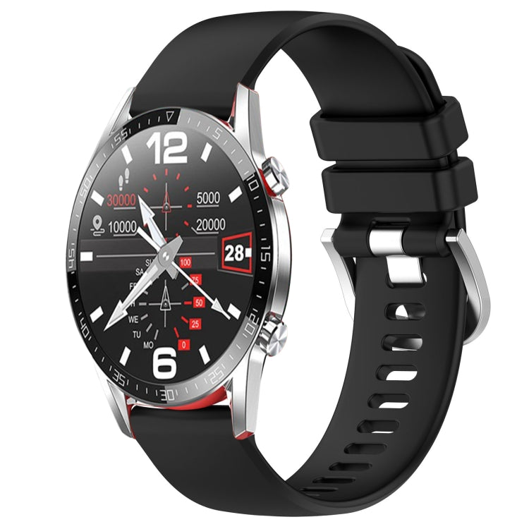Liquid Glossy Silver Buckle Silicone Watch Band, For Huawei Watch GT3 42mm 20mm, For Huawei Watch 3 22mm, For Huawei Watch GT2 Pro 22mm, For Huawei Watch GT2 46mm 22mm