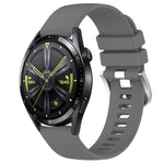 Liquid Glossy Silver Buckle Silicone Watch Band, For Huawei Watch GT3 42mm 20mm, For Huawei Watch 3 22mm, For Huawei Watch GT2 Pro 22mm, For Huawei Watch GT2 46mm 22mm