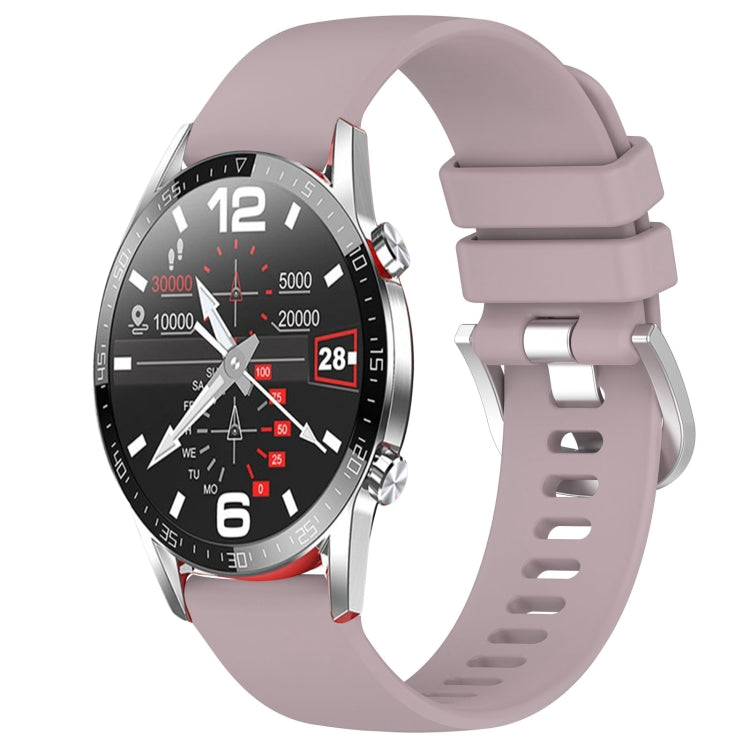 Liquid Glossy Silver Buckle Silicone Watch Band, For Huawei Watch GT2 42mm 20mm, For Huawei Watch 2 20mm