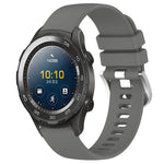 Liquid Glossy Silver Buckle Silicone Watch Band, For Huawei Watch GT2 42mm 20mm, For Huawei Watch 2 20mm
