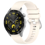 Liquid Glossy Silver Buckle Silicone Watch Band, For Huawei Watch GT4 46mm 22mm, For Huawei Watch GT4 41mm 18mm, For Huawei Watch 4 Pro 22mm, For Huawei Watch 4 22mm
