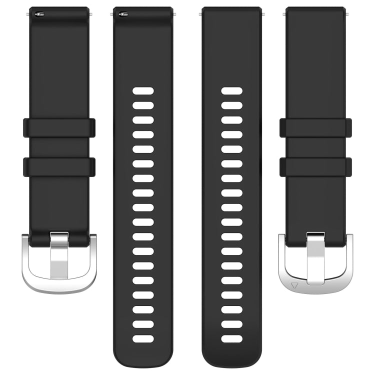 Liquid Glossy Silver Buckle Silicone Watch Band, For Huawei Watch GT2 42mm 20mm, For Huawei Watch 2 20mm