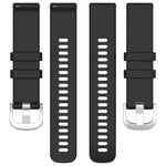 Liquid Glossy Silver Buckle Silicone Watch Band, For Huawei Watch GT3 42mm 20mm, For Huawei Watch 3 22mm, For Huawei Watch GT2 Pro 22mm, For Huawei Watch GT2 46mm 22mm