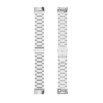 Three Beads Stainless Steel Metal Watch Band, For Fitbit Charge 6