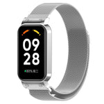 For Xiaomi Mi Band 8 Active Milan Magnetic Metal Steel Mesh Watch Band + Watch Frame, Silver, Black, Gold, Rose Gold, Dark Blue