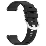 Liquid Glossy Silver Buckle Silicone Watch Band, For Garmin Active5, For Garmin VivoMove Trend, For Garmin Venu SQ2, For Garmin Venu / Venu SQ