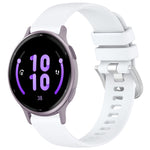 Liquid Glossy Silver Buckle Silicone Watch Band, For Garmin Active5, For Garmin VivoMove Trend, For Garmin Venu SQ2, For Garmin Venu / Venu SQ